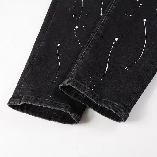 Title 13, Mens New Style Stretch Vintage Black Ripped Pa...