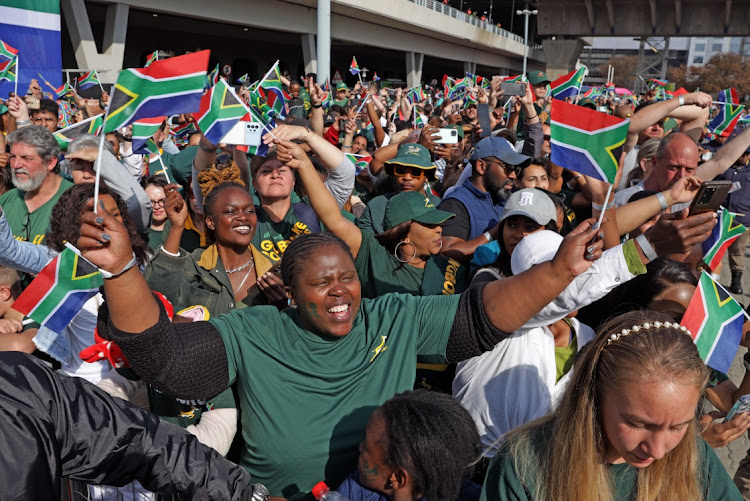 Rugby fans are getting behind the Springboks ahead of the World Cup final against the All Blacks on Saturday. File photo.