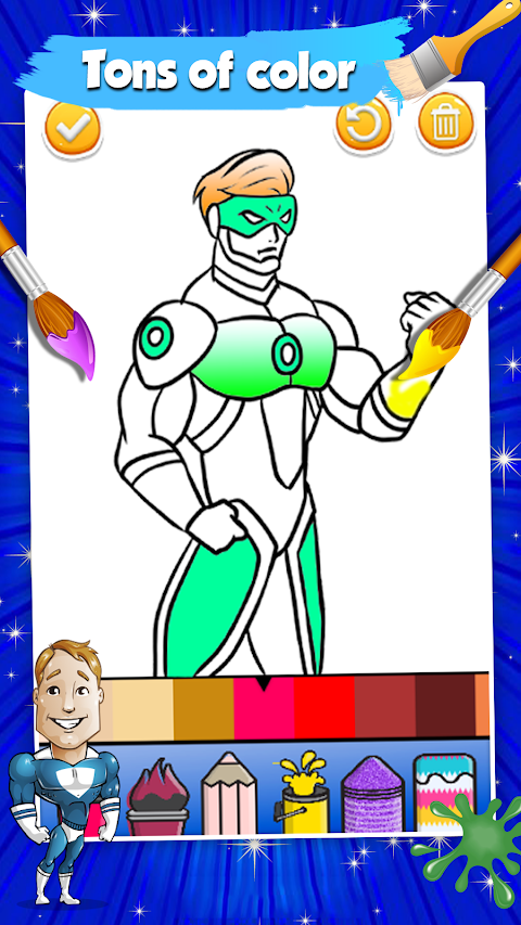 Super Heroes Coloring Pages Glitter & FireWorksのおすすめ画像2