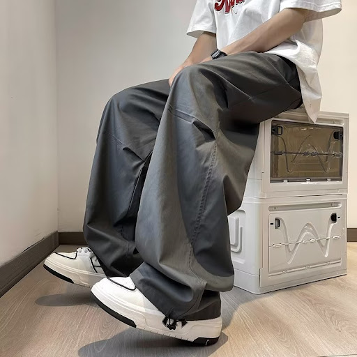 Title 29, Drawstring Pleated Loose Casual Pants, Straight...