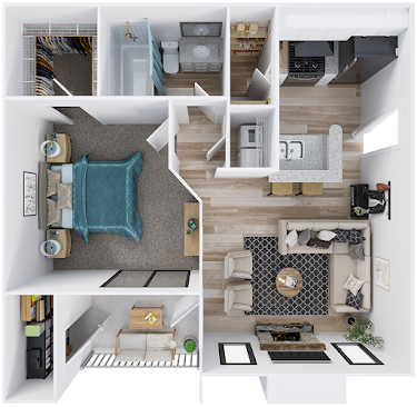 Birch 1x1 Floorplan Diagram