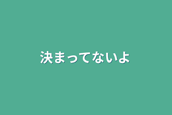 決まってないよ