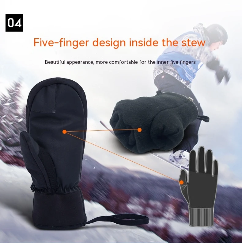 Title 6, Su geçirmez dokunmatik ekranlı snowboard eldive...