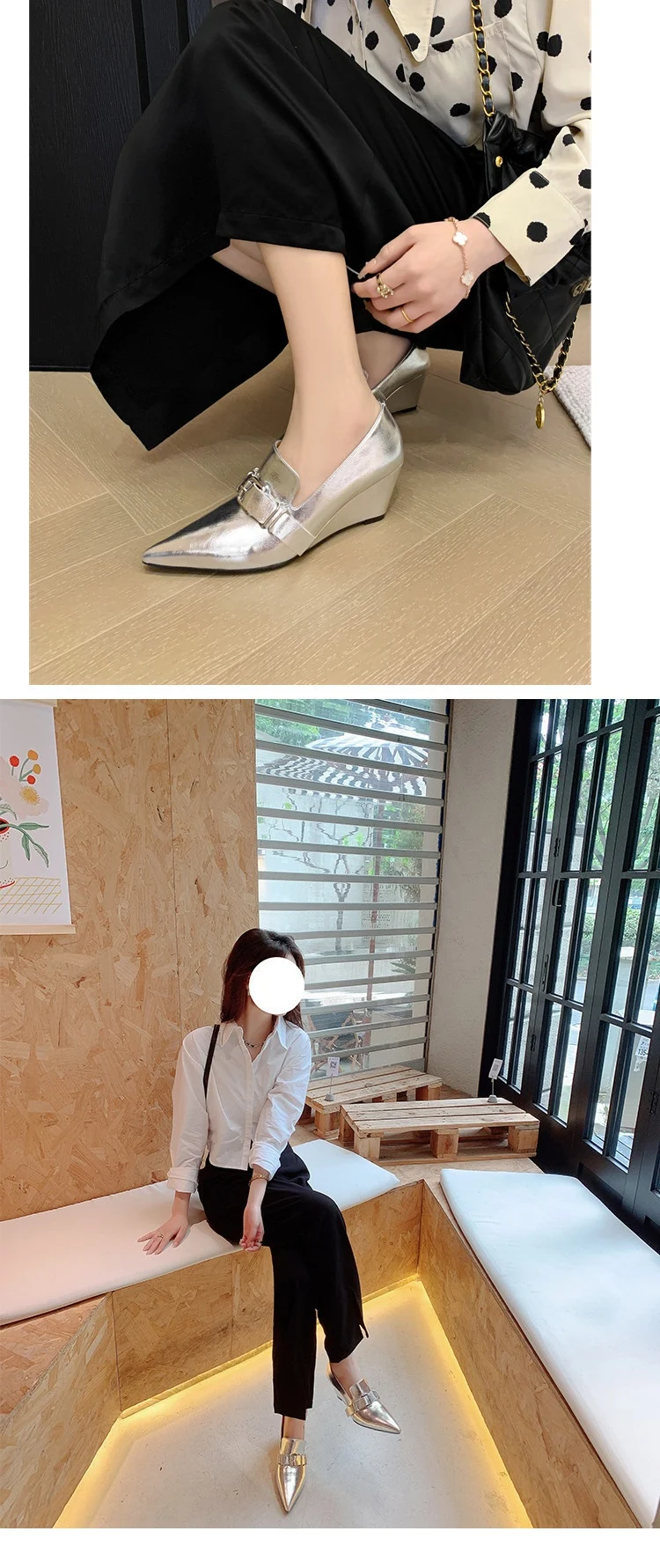 Title 14, Leder Pumps mit Schnalle, innen und außen, 65 m...
