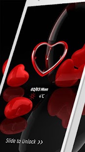 Crystal red heart theme - náhled