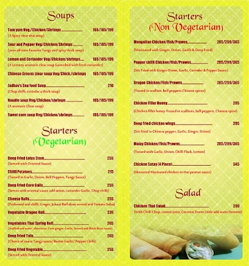 Jadhav's- Crazy Asian Food menu 