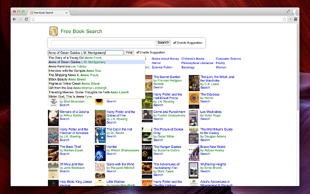 Screenshot of Free Book Search