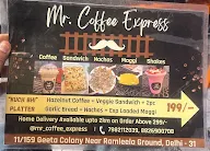 Mr. Coffee Express menu 1