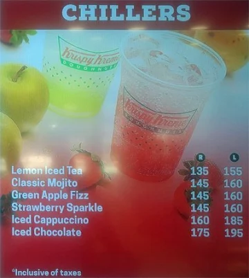 Krispy Kreme menu 