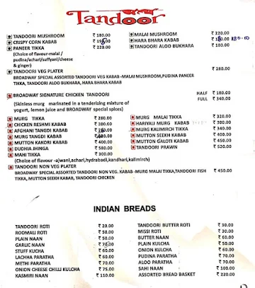 Broadway-Hotel Jade Square menu 