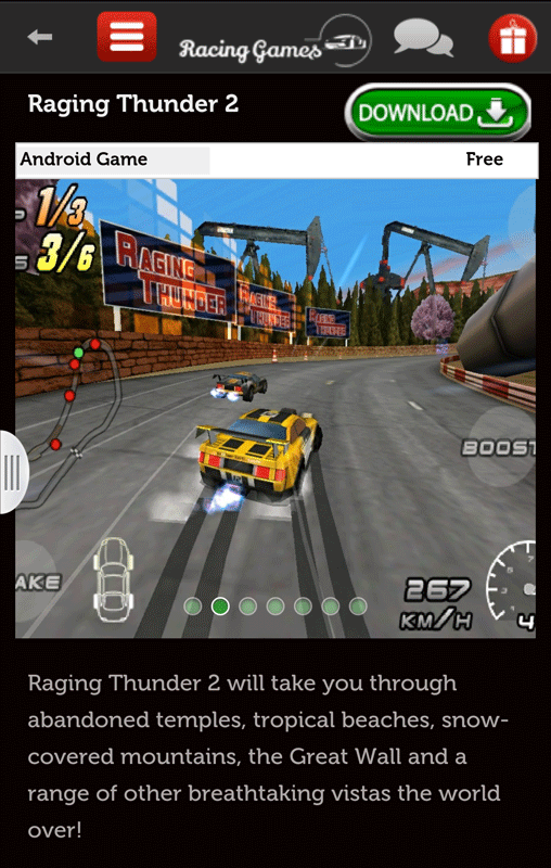 Android application Racing Games screenshort