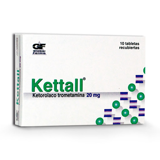 //Ketorolaco Kettall 20Mg 10 Tabletas Global Farma
