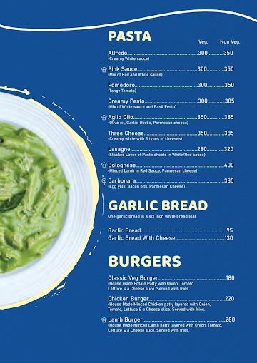 The Blue Plate menu 