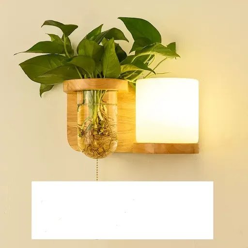 Title 14, Green Plant Solid Wood Wall Lamp for Corridor &...