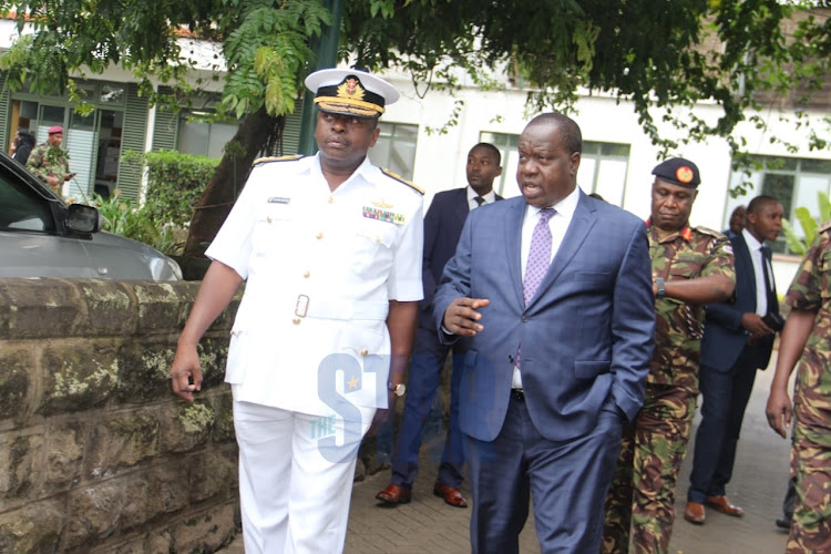 Interior CS Fred Matiangi arriving at the Lee Funeral home on January 4, 20202./EZEKIEL AMING'A