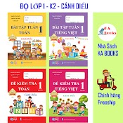 Combo Bài Tập Tuần, Đề Kiểm Tra Toán - Tiếng Việt Lớp 1 - Học Kì 2 - Cánh Diều (4 Cuốn)