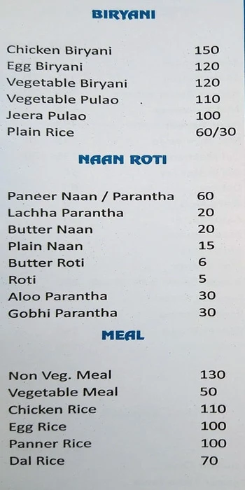 Handi Biryani Corner menu 