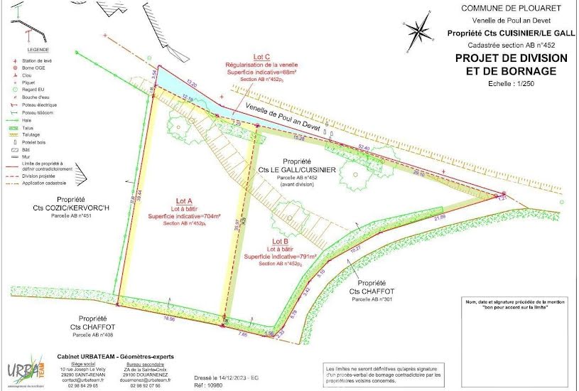  Vente Terrain à bâtir - à Plouaret (22420) 