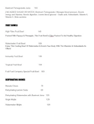 The Fruit Fuel Co. menu 1