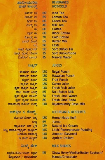 Kitchen Off Kuchipudi menu 