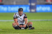 Pieter Lappies Labuschagne of the Sunwolves reacts during the round 10 Super Rugby match between the Crusaders and the Sunwolves at AMI Stadium on April 21, 2018 in Christchurch, New Zealand. 