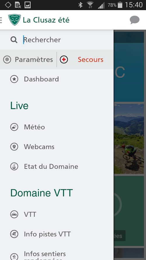 Android application La Clusaz screenshort