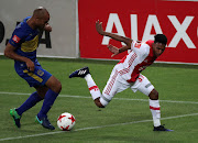 A file photo of Sameegh Doutie during his Ajax Cape Town days in 2017 seen here being tackled by Robyn Johannes of Cape Town City FC during the Absa Premiership match at Cape Town Stadium, Cape Town on February 11 2018. 