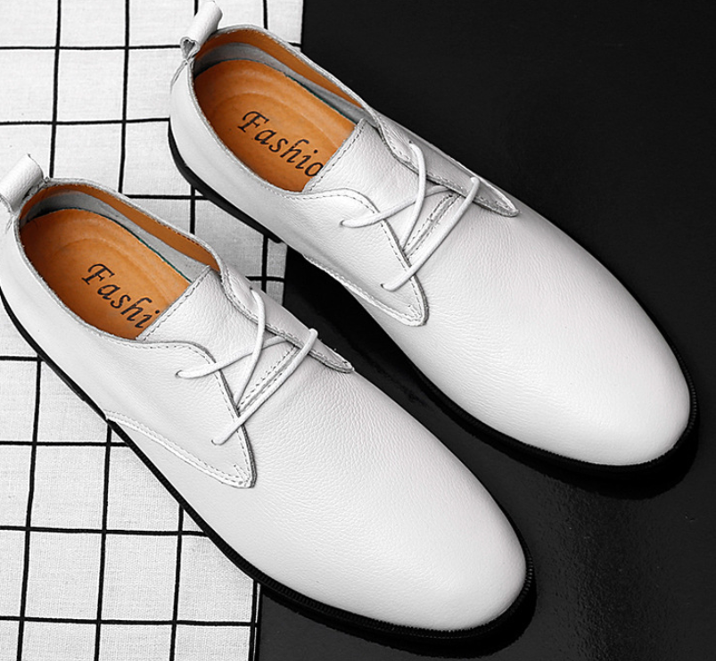 Title 11, Zapatos casuales de cuero blanco de moda britán...