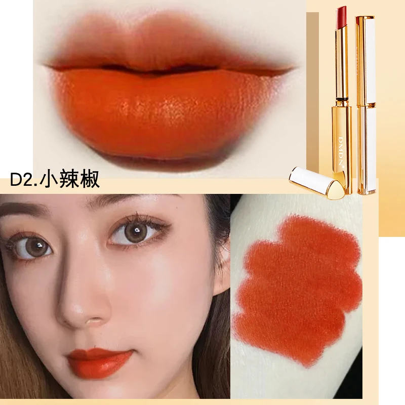 Thin Tube Lipstick Velvet Matte Lambskin Does Not Fade Long Lasting Color Precise Application Luxurious Finish