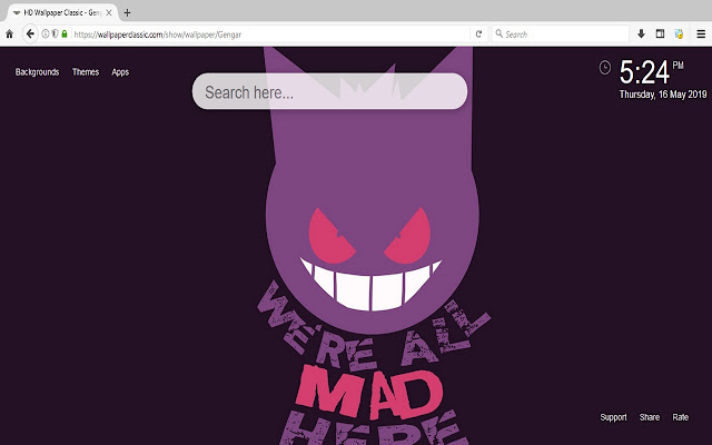 Gengar HD Wallpaper New Tab Themes