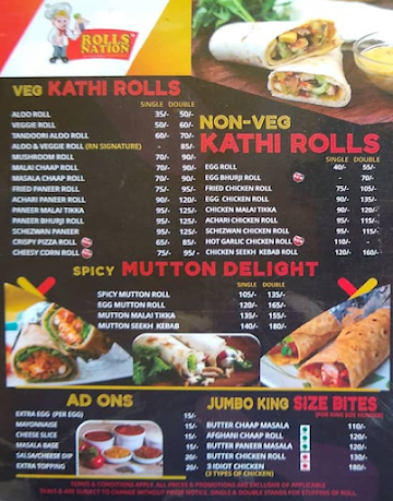 Rolls Nation menu 