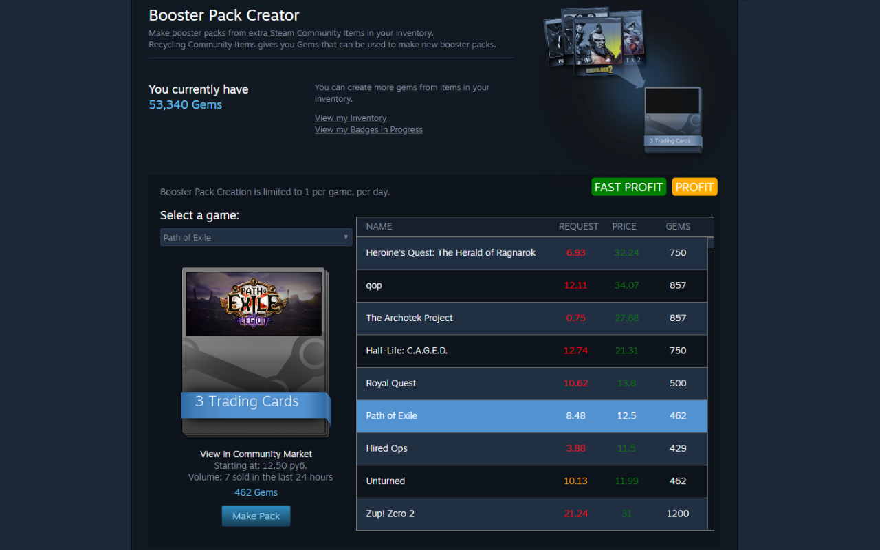 Steam Booster packs Creator Helper Preview image 1