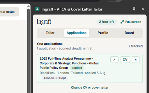 Ingraft - AI CV & Cover Letter Tailor screenshot 4