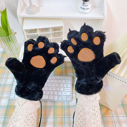 Title 3, Cats Paw Gloves Warm-keeping And Cold-proof Fl...