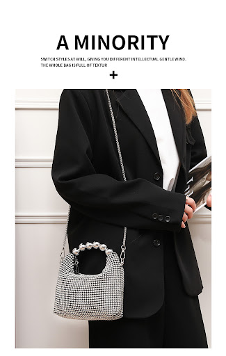 Title 4, Shiny Rhinestone Clutch Chain Dinner Bag. Perfe...