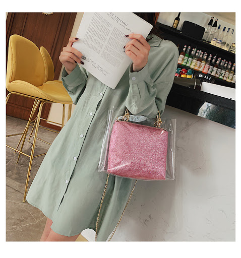 Title 17, Transparent chain laser handbag, a stylish and ...