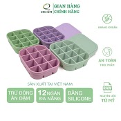 Khay Đa Năng Silicone Cao Cấp 12 Ngăn Silikit Có Nắp Đậy Tiện Lợi Bảo Quản Đồ Ăn, Dễ Vệ Sinh, Dùng Được Trong Lò Vi Sóng