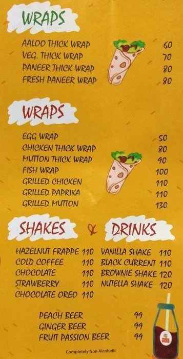 Burger Hut menu 