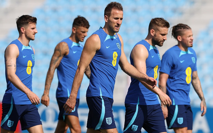 England captain Harry Kane during their training session at Al Wakrah Stadium in Doha on November 18 2022.