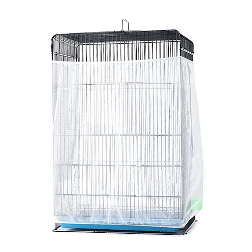 Nylon Mesh Bird Cage Cover Shell Skirt Net Easy Cleaning Seed Catcher Guard Bird Cage Accessories Airy Mesh Parrot Bird 