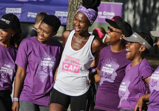 Women For Change creates awareness about gender-based violence through running events.