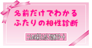 名前だけでわかるふたりの相性診断