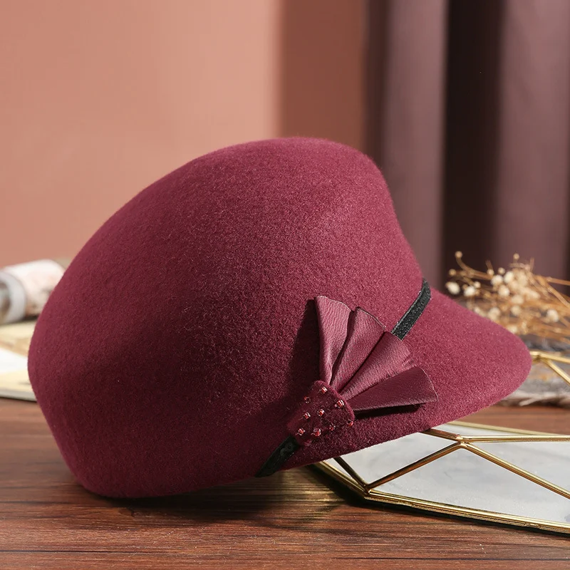 Automne hiver Vintage haut-de-forme femme mode petit chapeau équestre