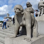 Frogner Park on a sunny day showcasing 200 sculptures by Gustav Vigeland in Oslo, Norway 