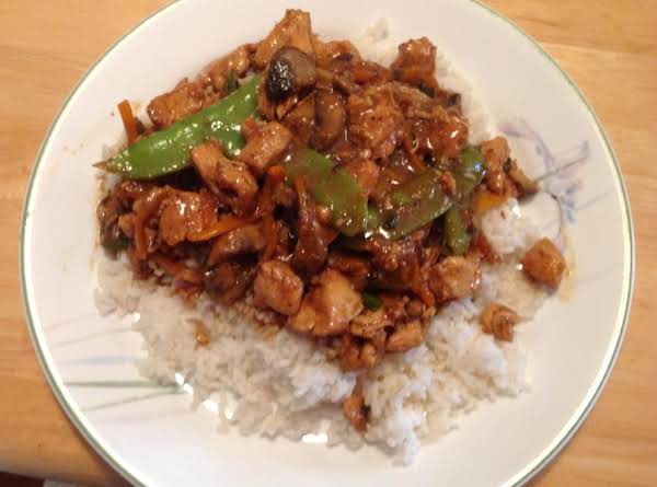 Stir fry princess chicken over rice_image