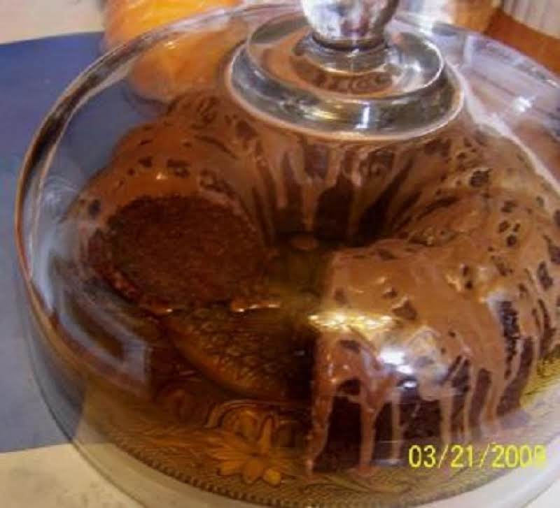 Cin's Strawberry-chocolate Pound Cake Under Glass (pix By Cin)