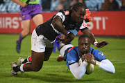 Madosh Tambwe of the Bulls during the Currie Cup match againnst the Sharks at Loftus Versfeld in Pretoria on March 16 2022.