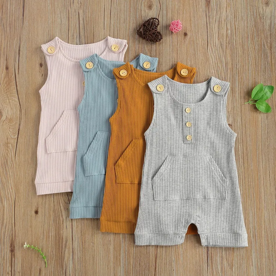Hang Strip Pocket Creeper Romper Boxer Jumpsuit, comfortabel en functioneel, met zakken en korte broek, ideaal voor dagelijks gebruik en vrije tijd.