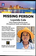 The missing person poster for Luyanda Cele