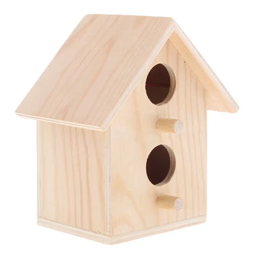Birdhouse - Cage Rough Wood Perch Hut - Wooden Cabin Birdhouse for Birds